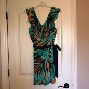 Abstract v-neck dress